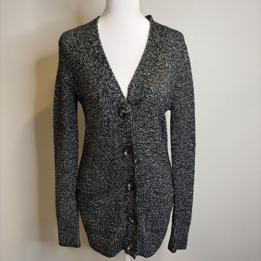 Mudd Cardigan Sweaters S Women’s Black White Button Up Whimsigoth Grunge FAIR